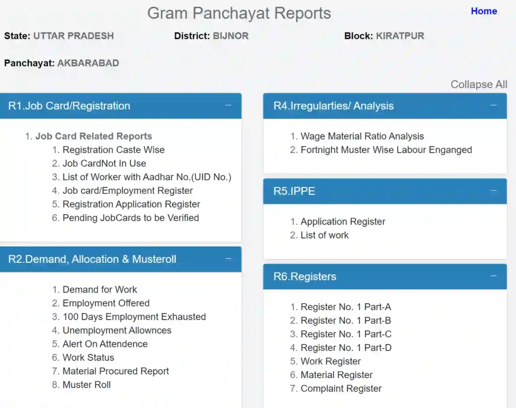 MIS Report Nrega