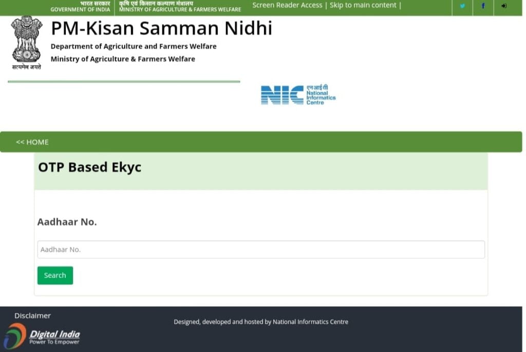 PM Kisan Samman Nidhi KYC